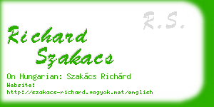 richard szakacs business card