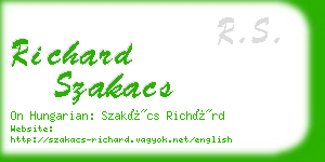 richard szakacs business card